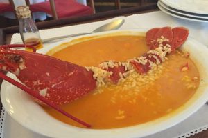 Arroz con bogavante Esplanada Marisqueira A Antiga Oporto Portugal