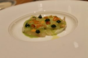 Carpaccio de mero, perejil y mandarina Ricard Camarena Valencia