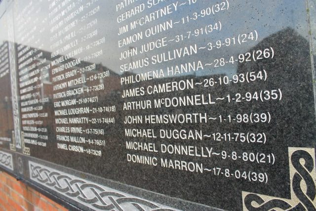 Nombres víctimas Belfast